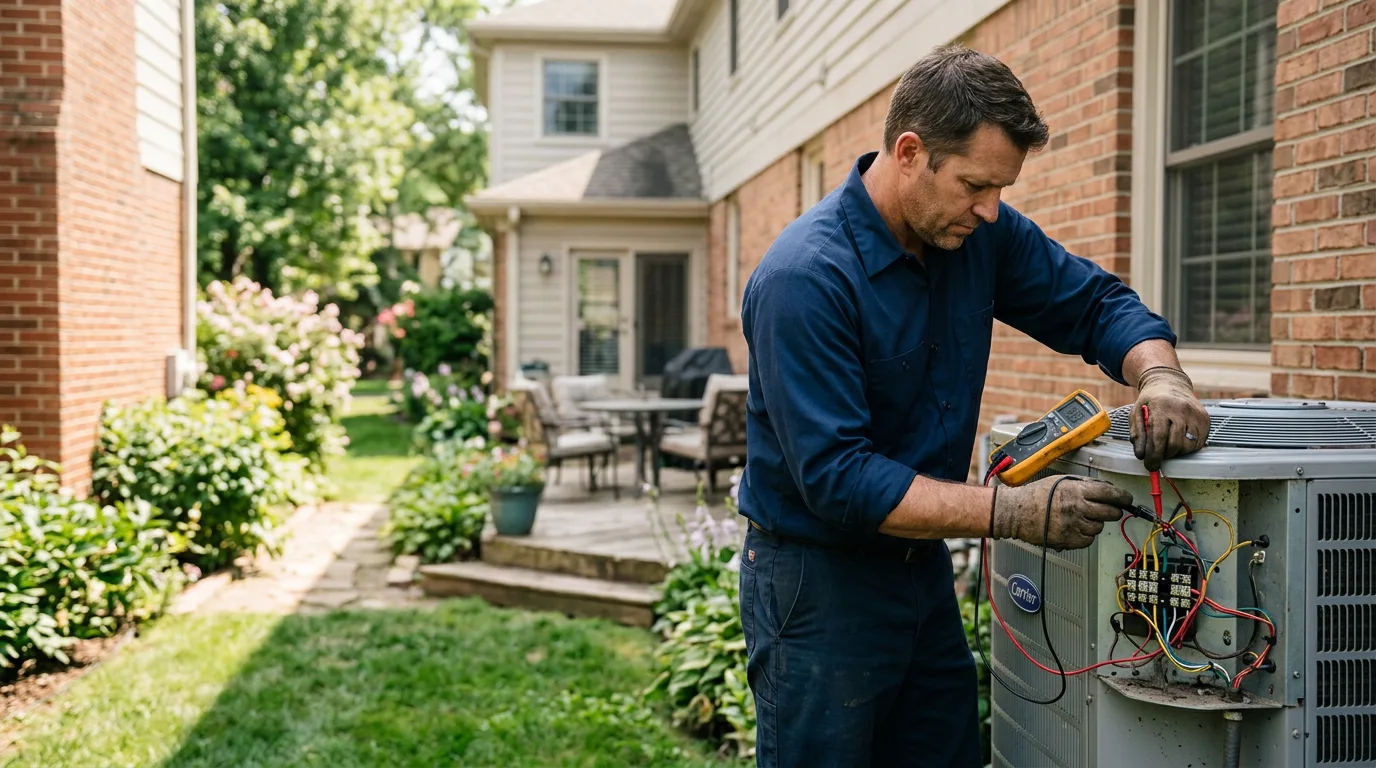 HVAC technician working near New Rockford, ND